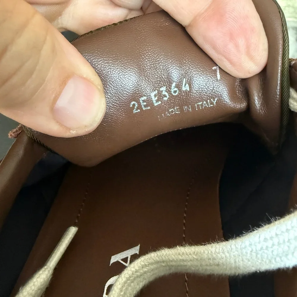 Prada Milano 2EE364 Men Brown/Green Suede Fabric Downtown Sneakers shoes UK‎ 7